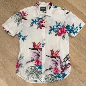 Bonobos Riviera Shirt - White Tropical Floral